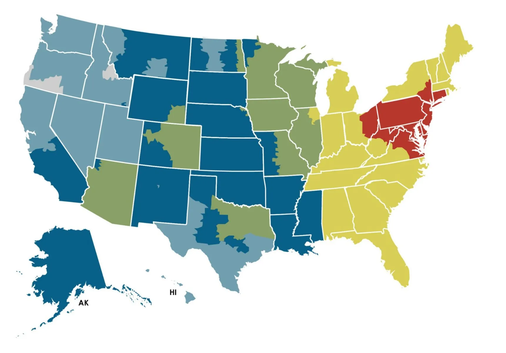 Shipping Map of the US