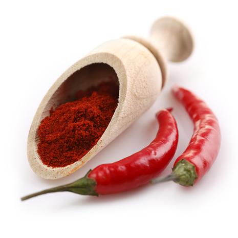 Capsaicin in scoop and hot peppers